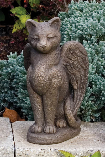 My Guardian Cat Angel Statue Memorial Cement Pet Loss Sculpture